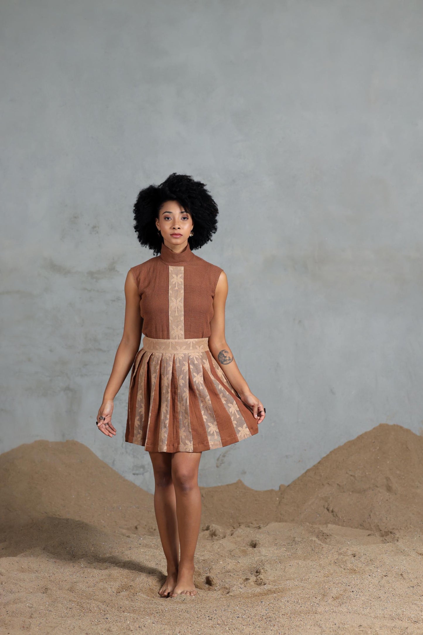 Palm Skirt Top Set