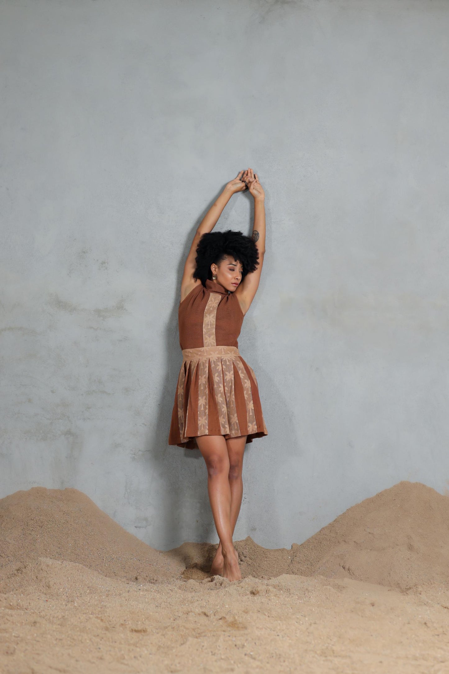 Palm Skirt Top Set