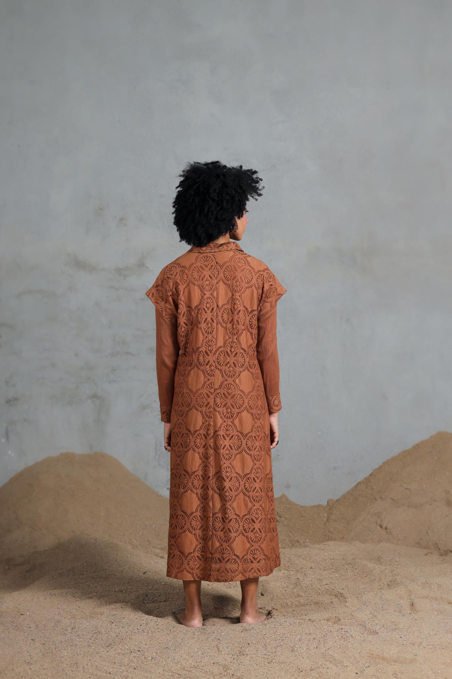 Dune Dress with Pleated Overlay