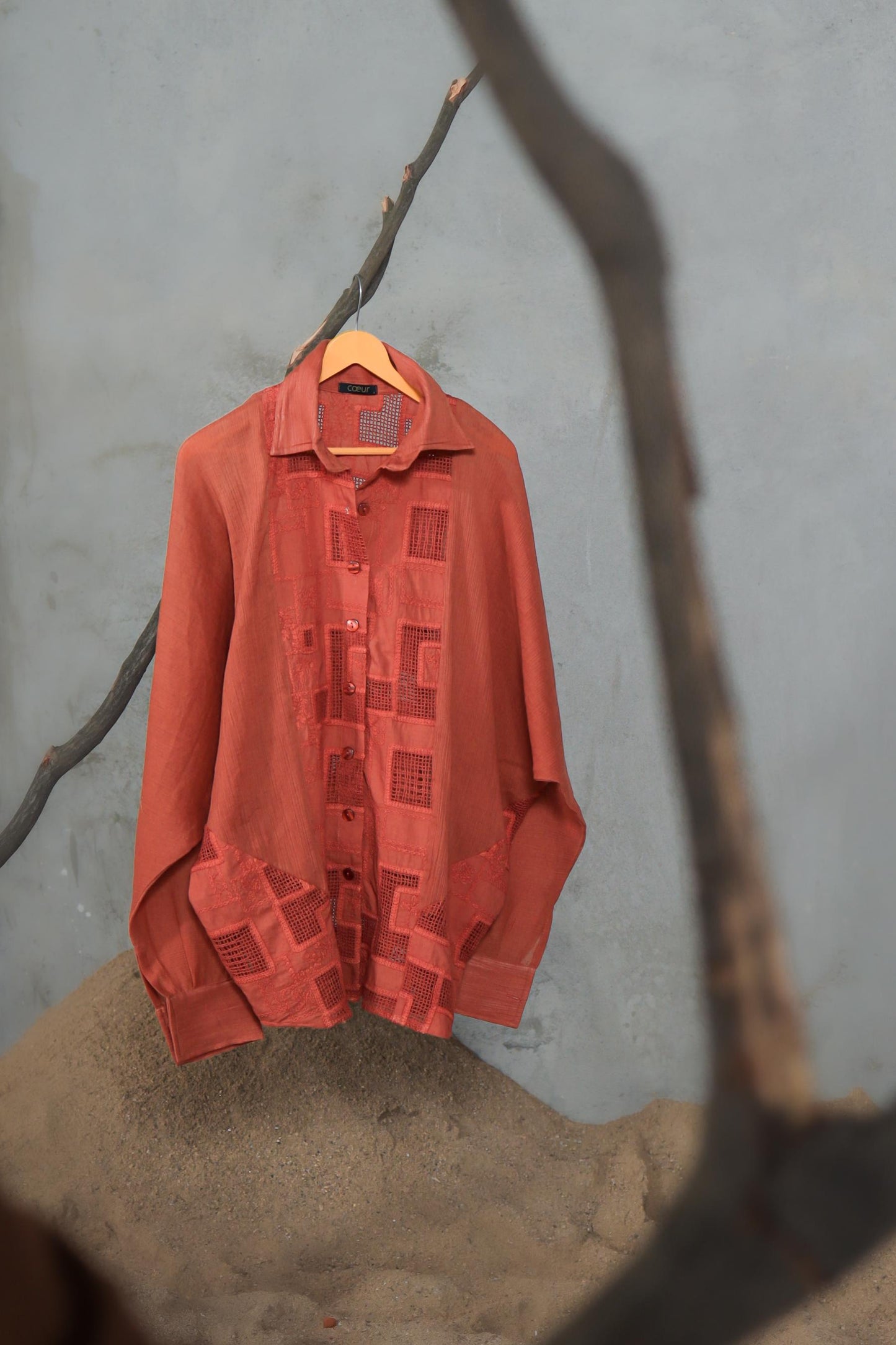 Dune Ember Crochet Shirt