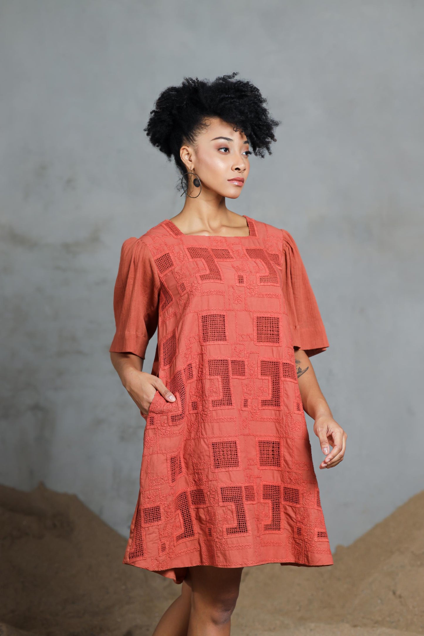 Dune Ember Crochet Dress