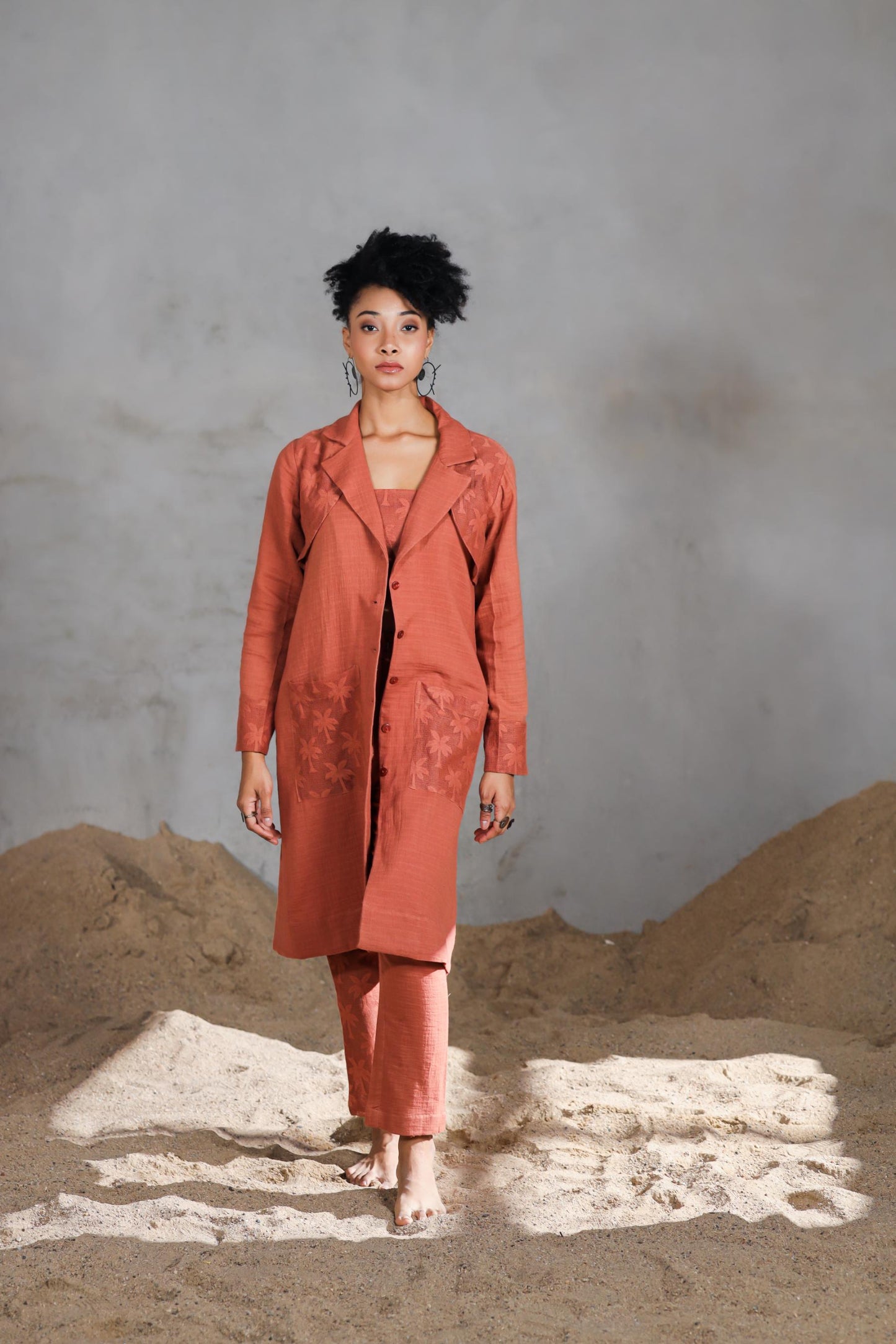Horizon Blush Trench Coat with Pants