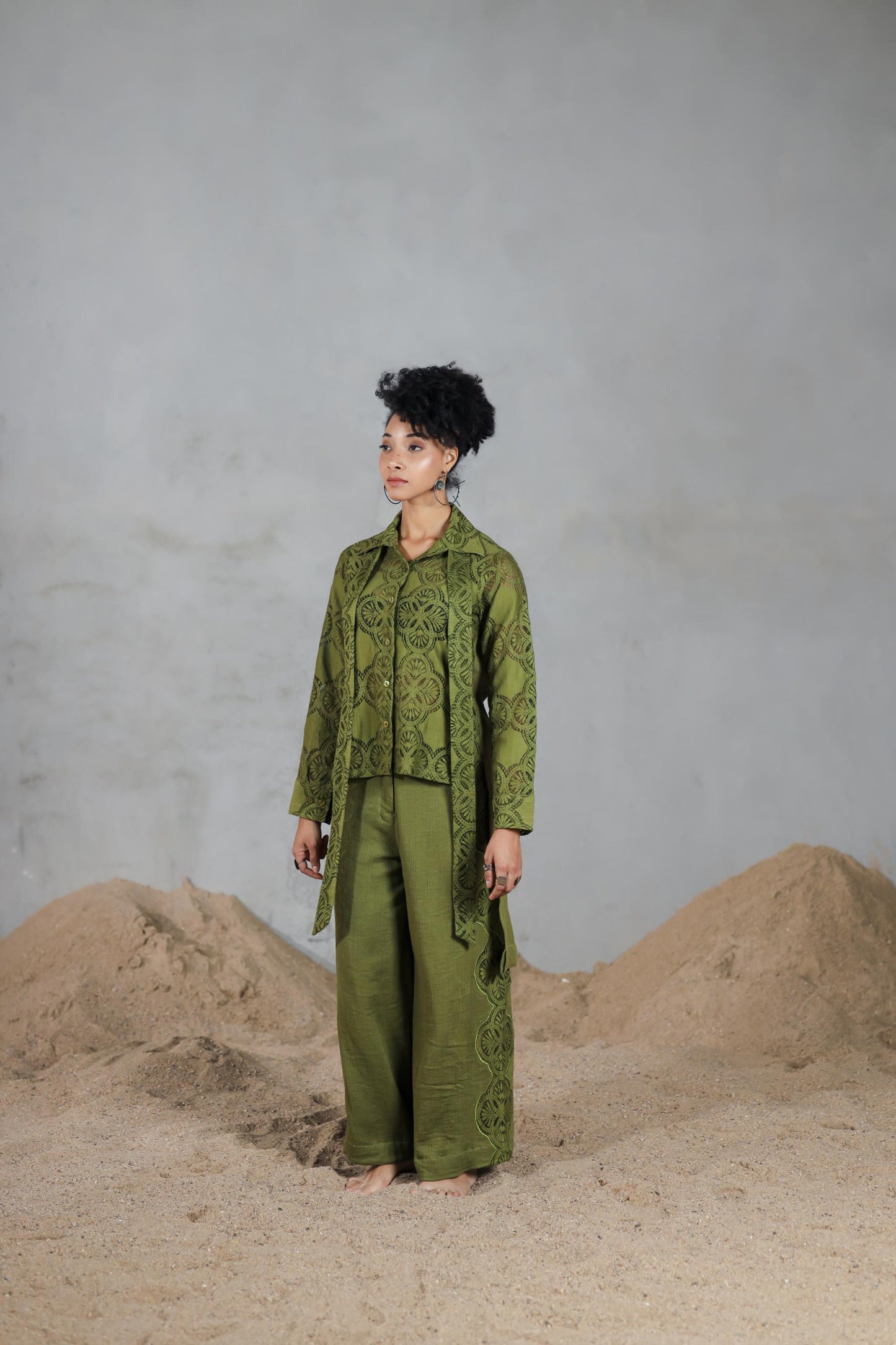 Dune Sage Top with Panel Pants
