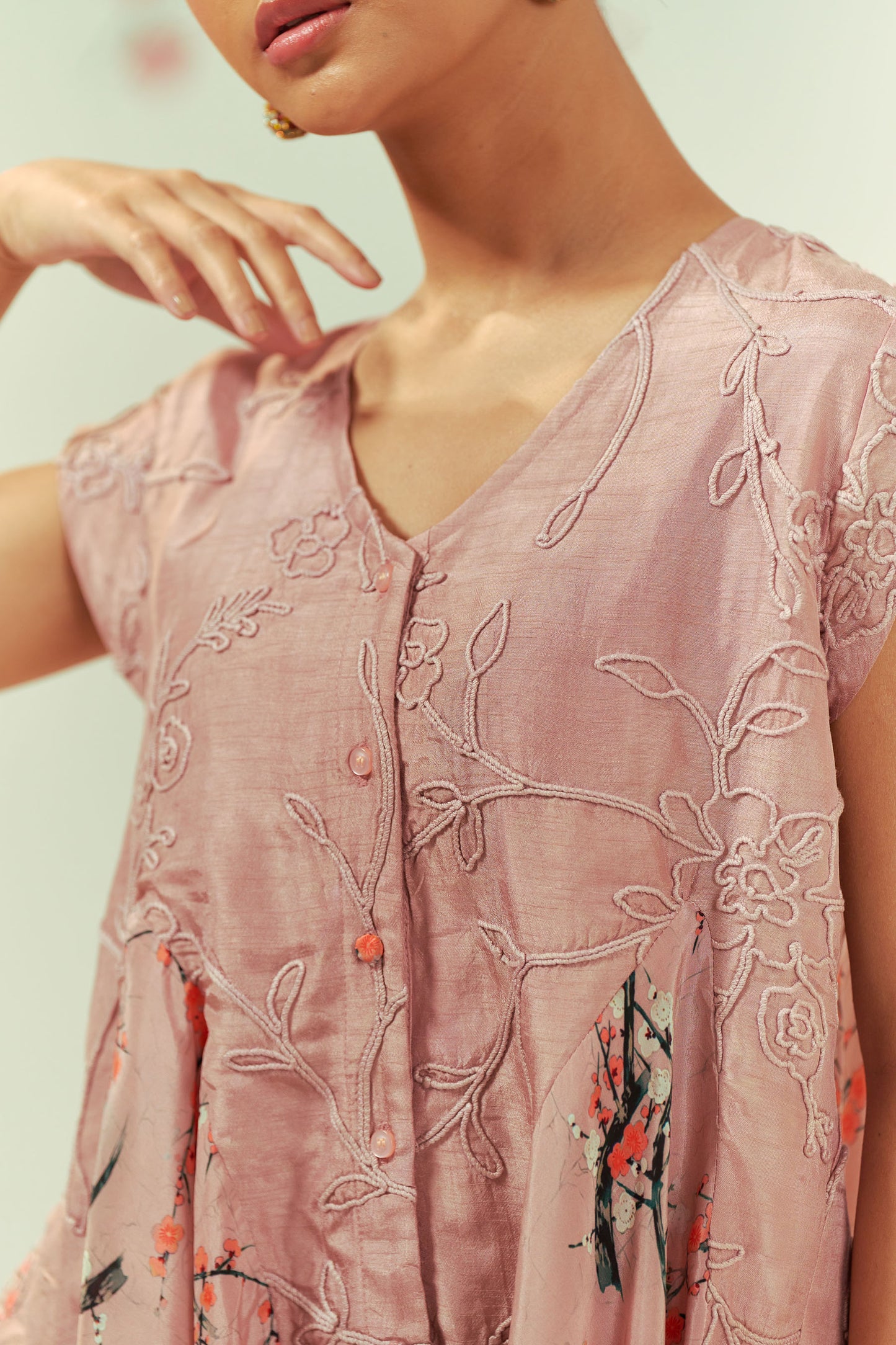 Mizu Peach Top With Geylu Harem Pants Co-ord Set