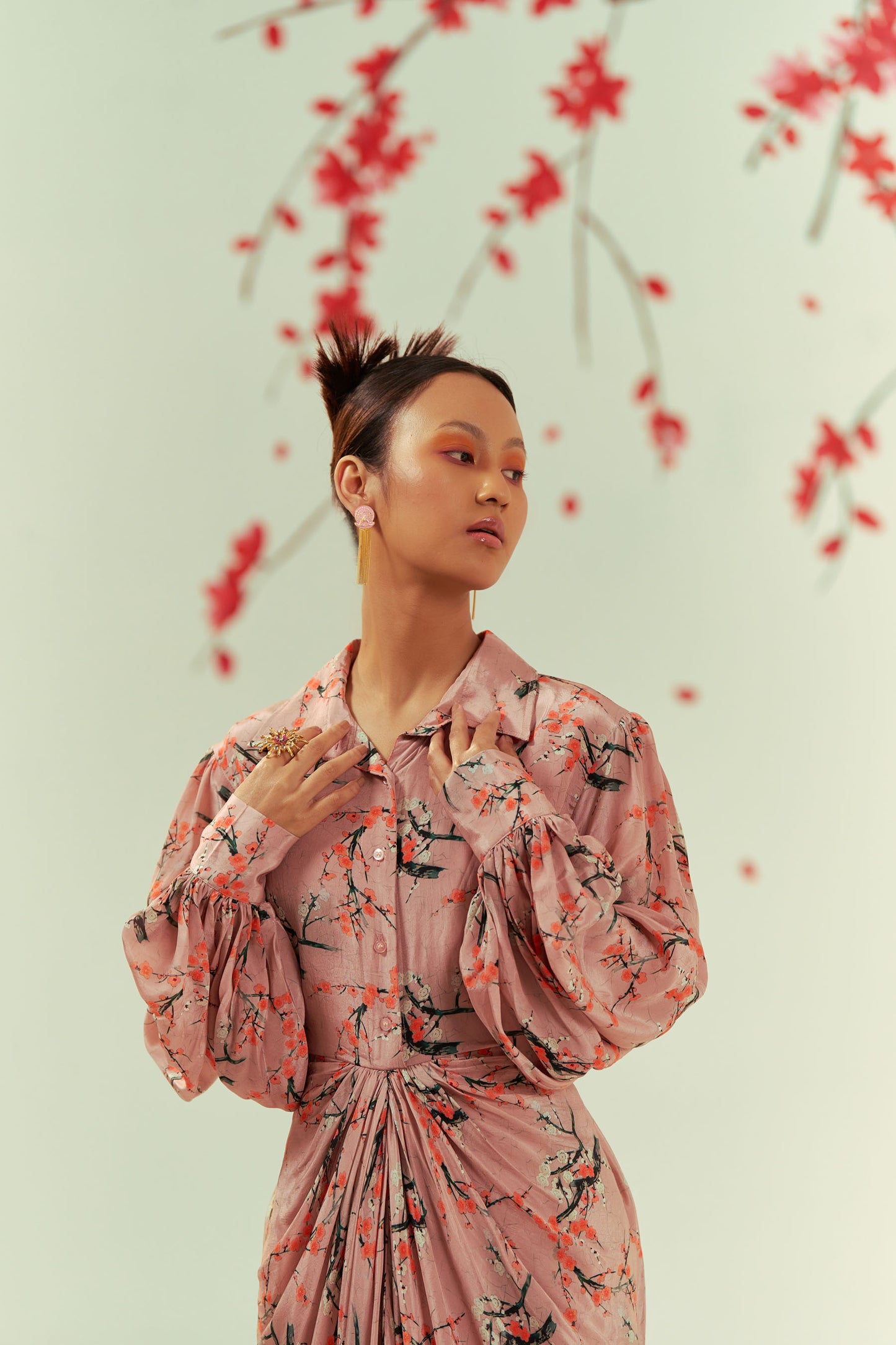 Mizu Draped Shirt Dress