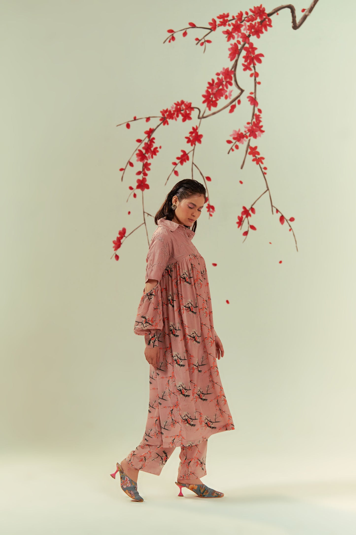 Mizu Gathered Tunic With Pants Co-ord Set