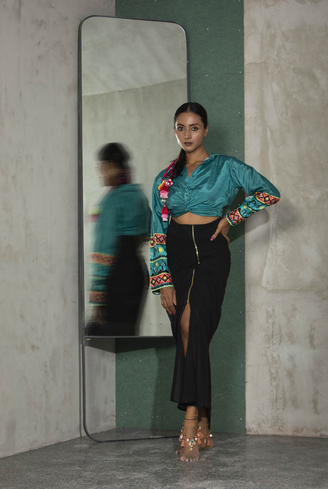 Black Drape Skirt