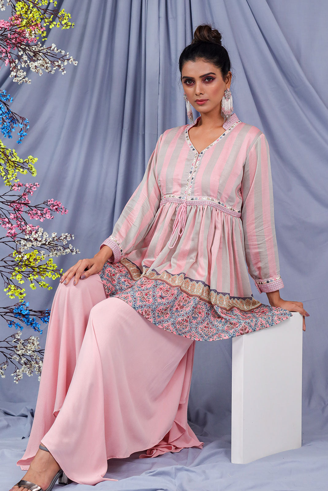 Dogwood Pink Gathered Tunic Set