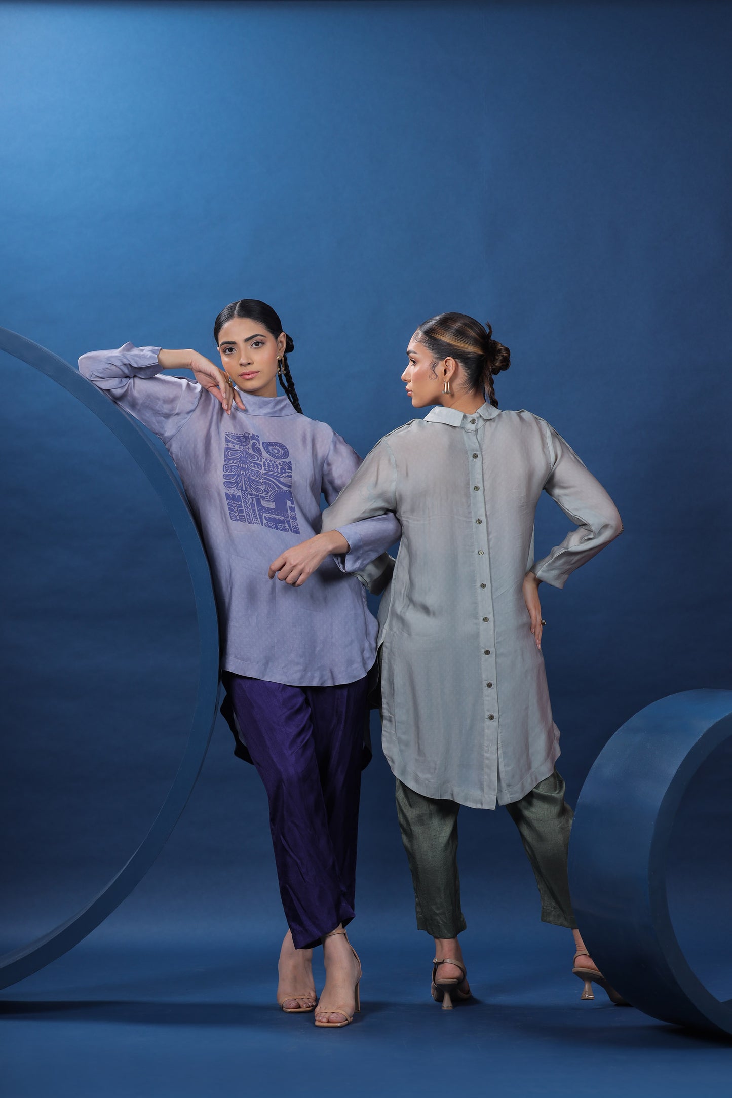 Nordic Green Buttoned Shirt Set