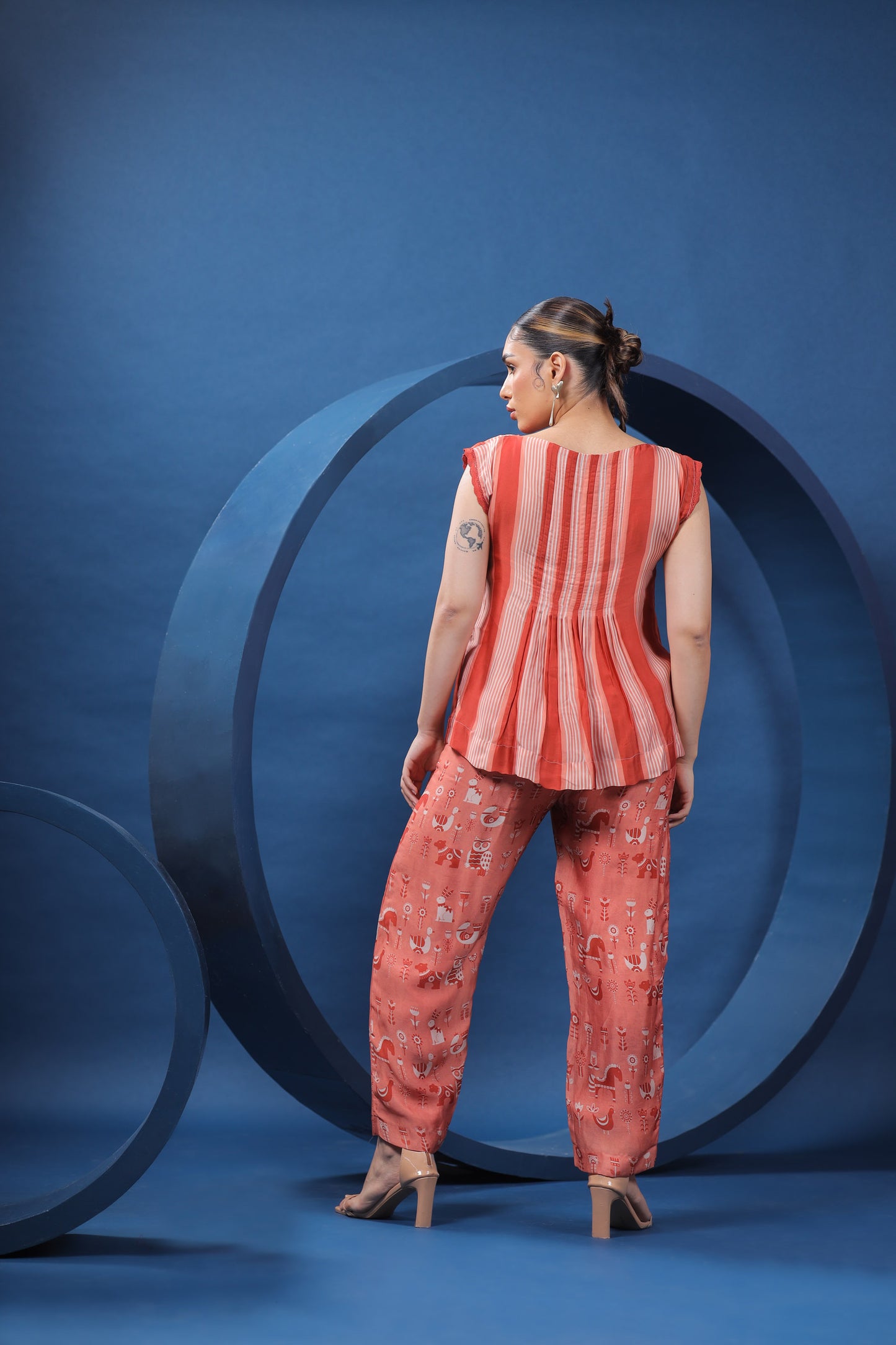 Swedish Folk Rust Buttoned Top with Pants