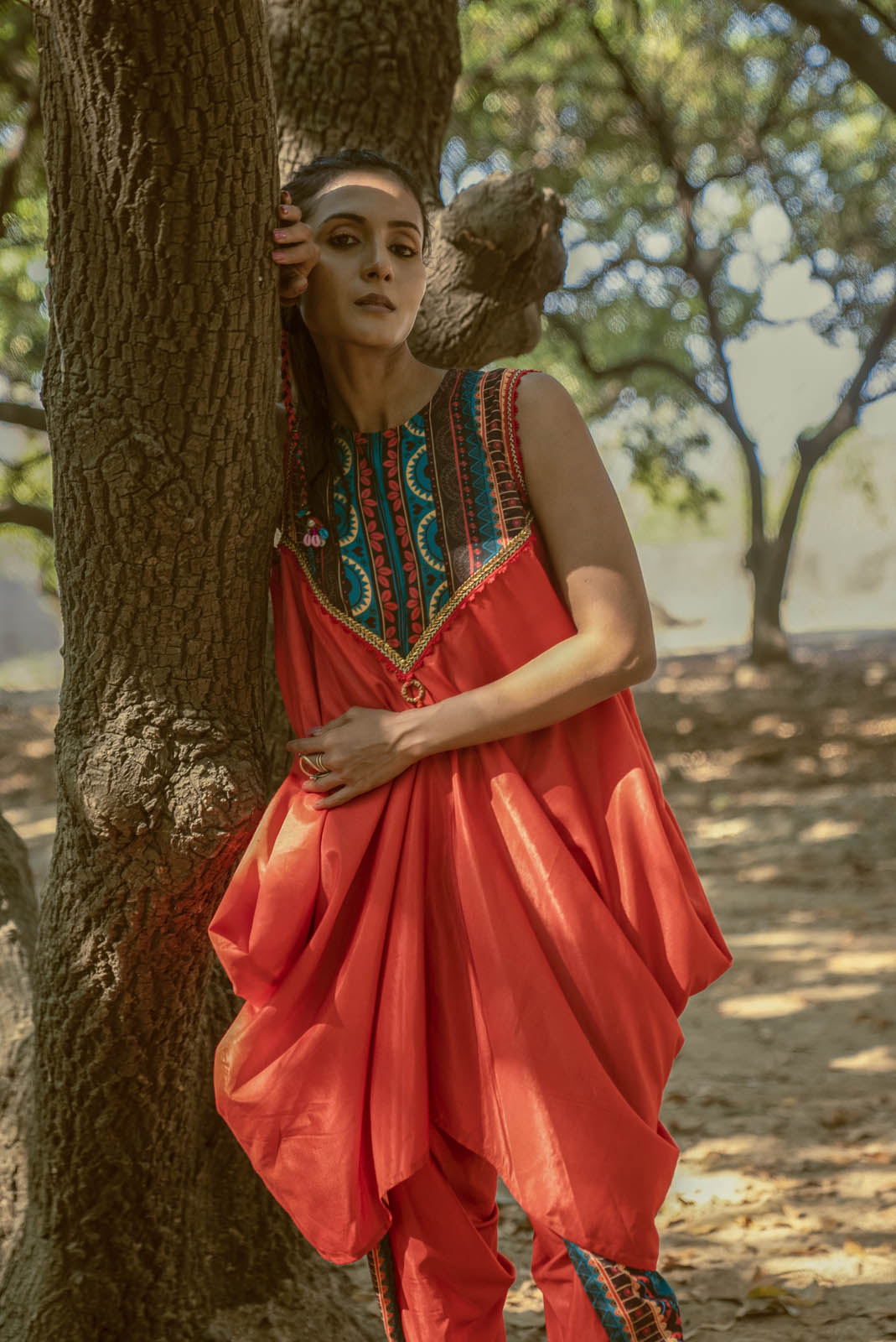 Jameela Cowl Tunic With Dhoti