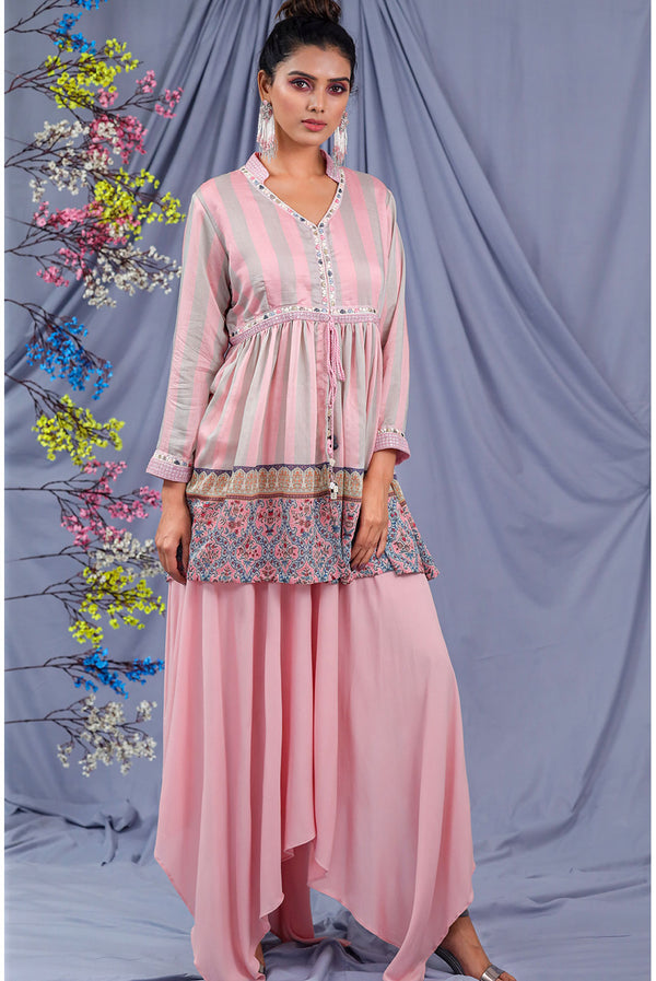 Dogwood Pink Gathered Tunic Set