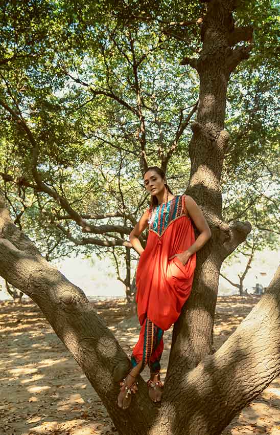 Jameela Cowl Tunic With Dhoti