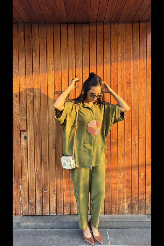 Ember Airy Co-ord Set (Green)