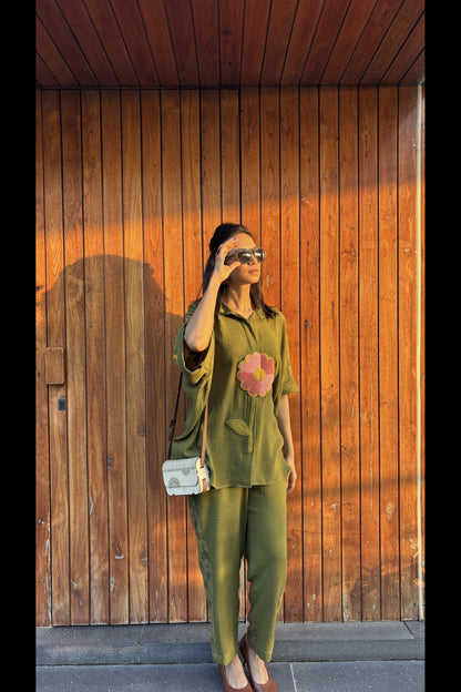 Ember Airy Co-ord Set (Green)