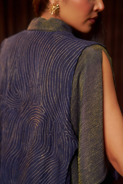 Aurea Blue Kaftan Jacket Set